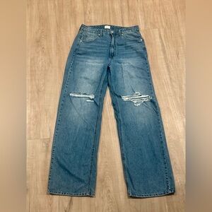 Simple Society Women's Relaxed Fit Wide Leg Blue Jeans size 9/29